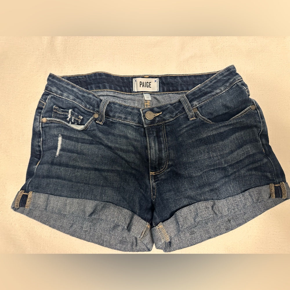 PAIGE Classic cuffed Blue Denim Jeans shorts